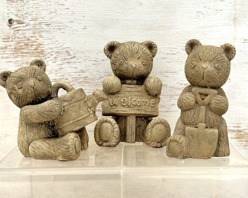 ベア セット くま ブラウン クマ 熊 オブジェ 置物 ガーデニング