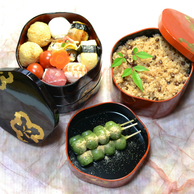 梅型三段重箱 当店ベストセラーお重箱 FC32-2/3 漆器の井助