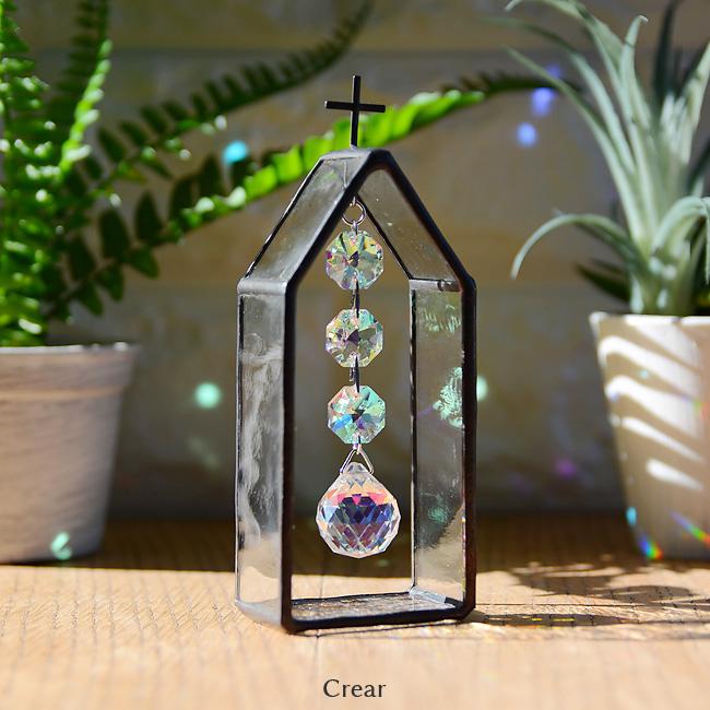 開運 サンキャッチャー ガラスの教会（大） | ステンドグラス スタンド