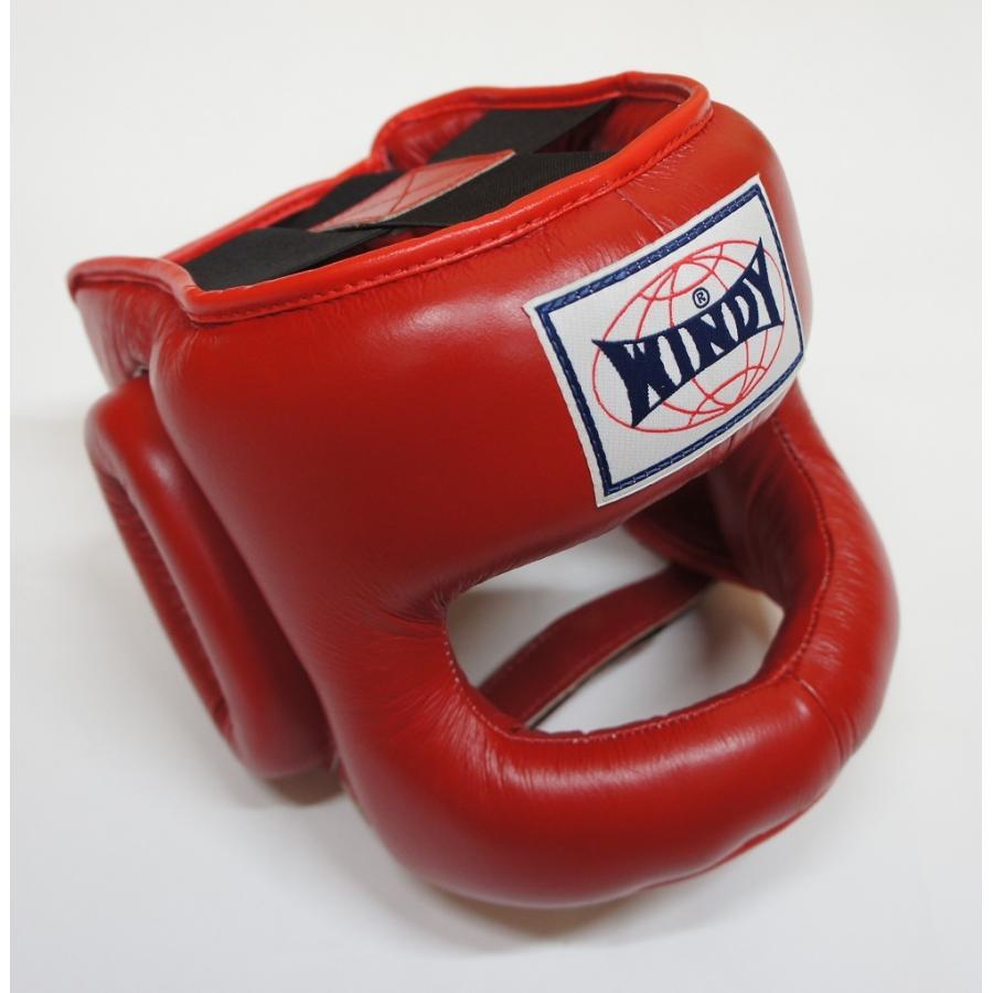 WINDY フルフェイス ヘッドガード 赤 Mサイズ ボクシング 本革性