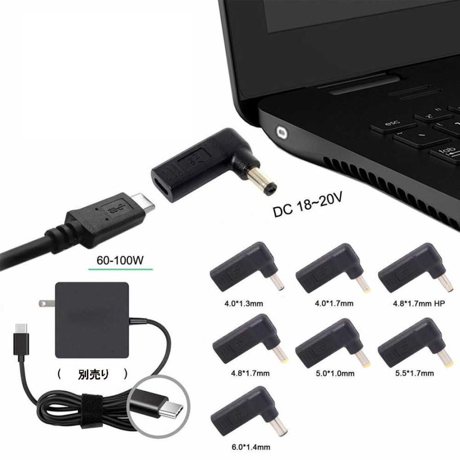 USB-C 入力 DC 11×4.5 mm 急速充電アダプタ 11045 対応 主にNEC Lenovo
