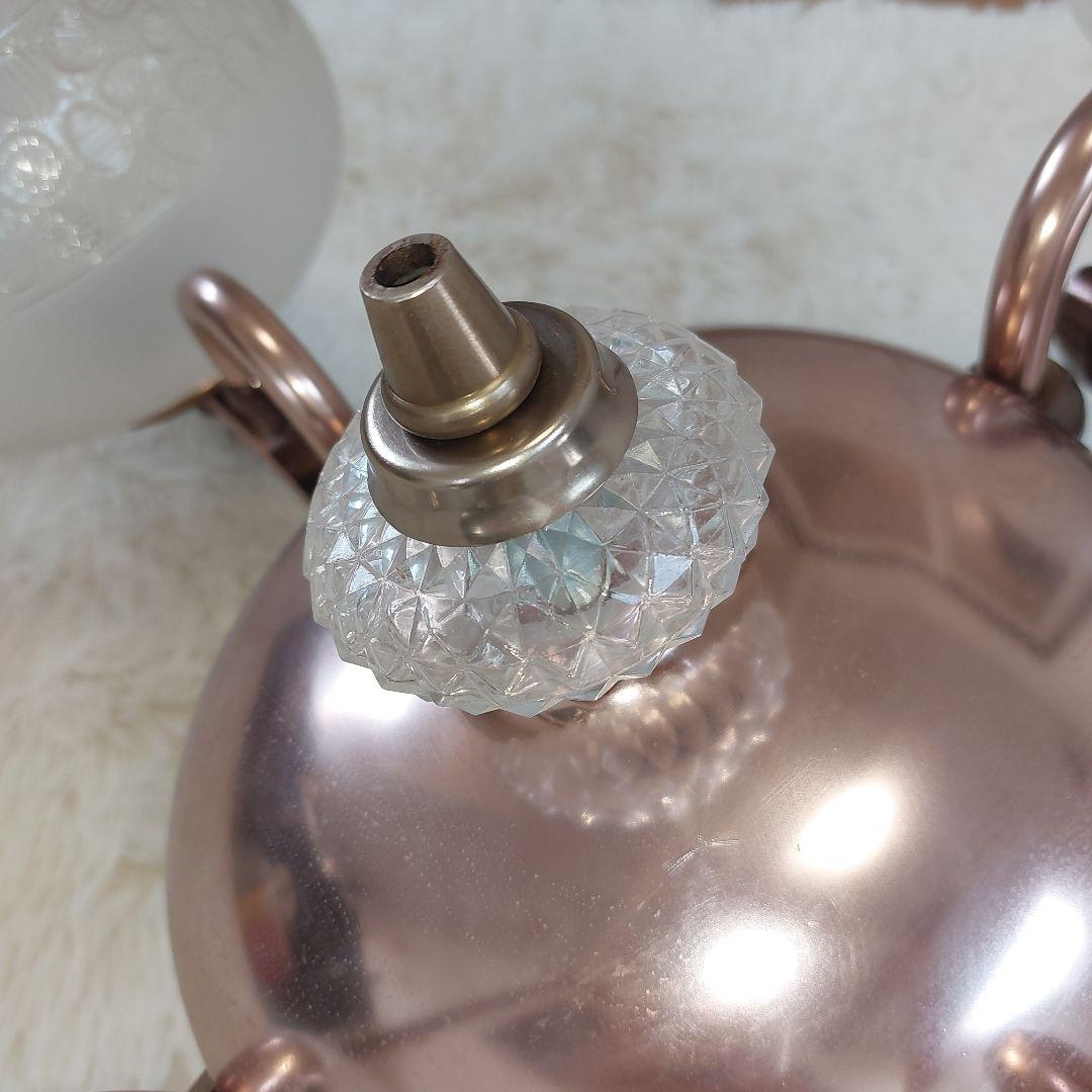 アンティークシャンデリア✨松下電工 ブロンズ仕上げ ガラス 4灯 送料