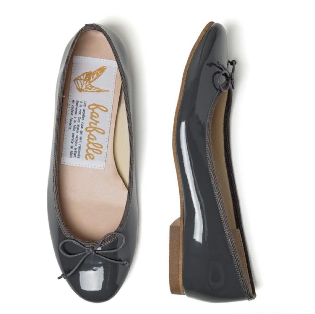 ファルファーレ　バレエシューズ　ダークグレー　39 楽天市場】ファルファーレ公式 スクエアギャザーバレエ（エナメル