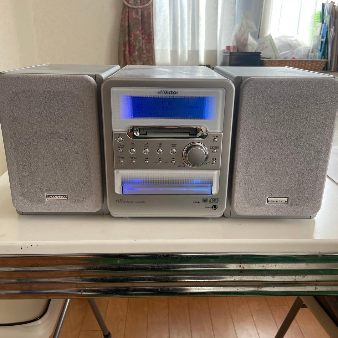 Victor UX-Q1 コンポ CD MD カセットデッキ Amazon | Victor ビクター JVC UX-Q1-S シルバー マイクロ